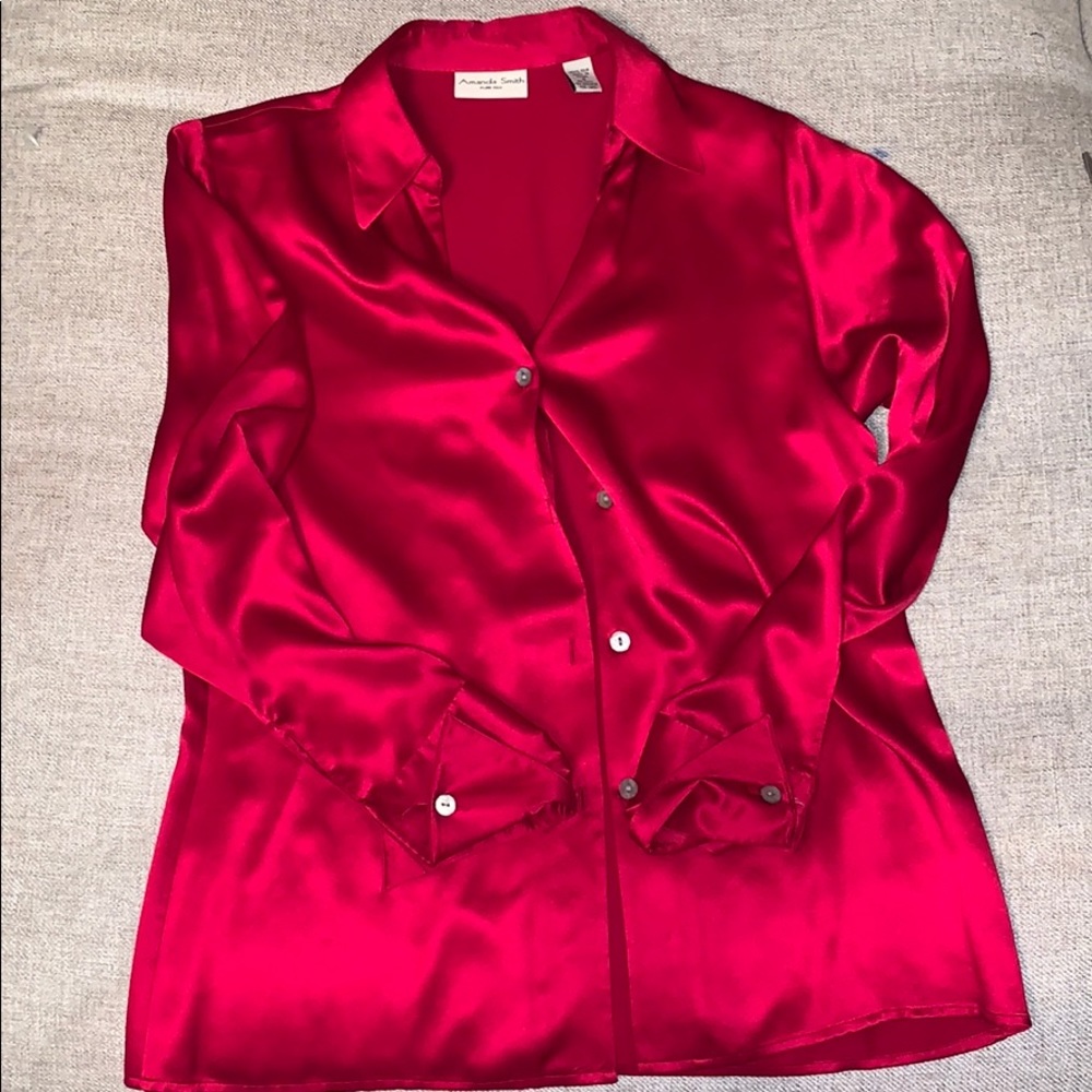 Amanda Smith Silk Red Shirt